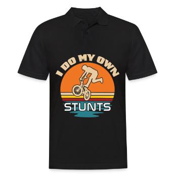Fahrrad Stunts BMX Radsport Cycologist - Männer Poloshirt - Schwarz - Vorne - Kai (181cm)