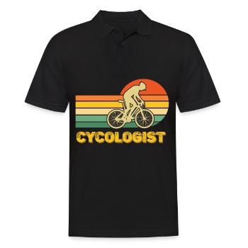 Cycologist Retro Fahrrad Radsport Bike - Männer Poloshirt - Schwarz - Vorne - Kai (181cm)