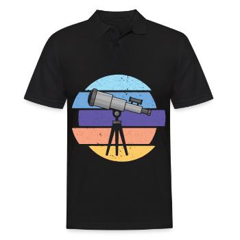 Teleskop Astronom Galaxy Milchstraße - Männer Poloshirt - Schwarz - Vorne - Kai (181cm)