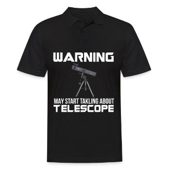 Astronom Warnung Teleskop Milchstraße Galaxie - Männer Poloshirt - Schwarz - Vorne - Kai (181cm)