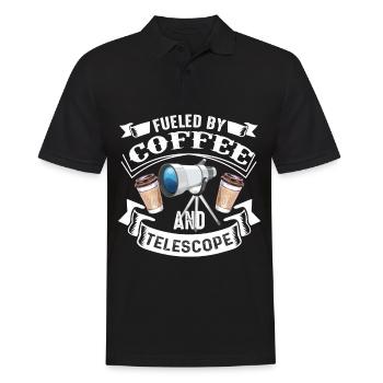 Teleskop Kaffee Sonne Jupiter und Mars - Männer Poloshirt - Schwarz - Vorne - Kai (181cm)
