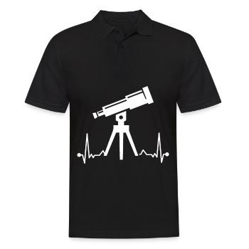 Telescope Heartbeat Astronomer Space - Men's Polo Shirt - black - Front - Kai (181cm)