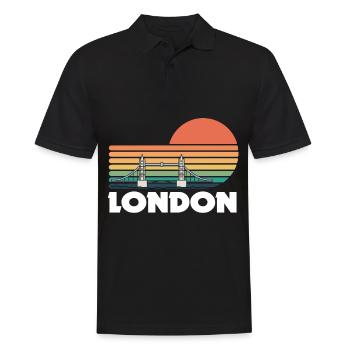 London Themse Tower Bridge England Westminster - Männer Poloshirt - Schwarz - Vorne - Kai (181cm)