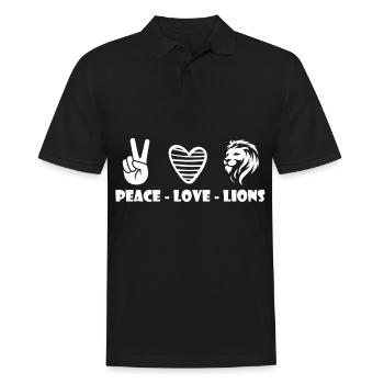 Löwe Frieden und Liebe in Afrika Safari - Männer Poloshirt - Schwarz - Vorne - Kai (181cm)