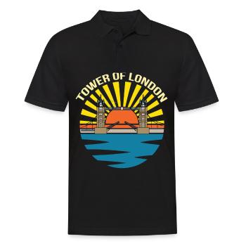 England Themse Tower Bridge Westminster - Männer Poloshirt - Schwarz - Vorne - Kai (181cm)