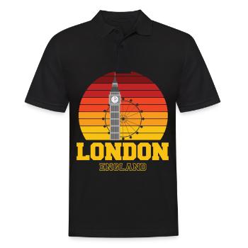 London England Big Ben London Eye - Männer Poloshirt - Schwarz - Vorne - Kai (181cm)