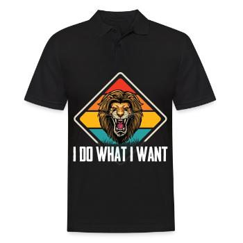 Lion Face Safari Mane Savannah Africa - Men's Polo Shirt - black - Front - Kai (181cm)