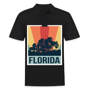 Florida Palm Skyline Rétro - Polo Homme - noir - Devant - Kai (181cm)