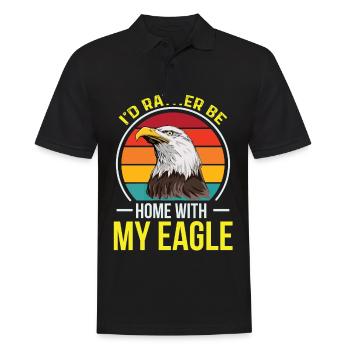 Adler Vogelliebe Falknerei Steinadler Wildtiere - Männer Poloshirt - Schwarz - Vorne - Kai (181cm)
