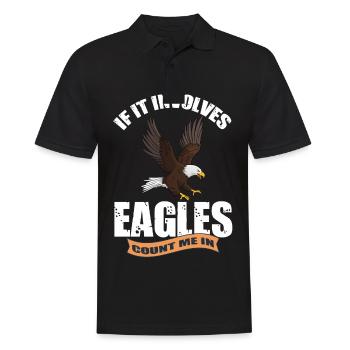 Steinadler Falknerei Adler Falke Wildtiere - Männer Poloshirt - Schwarz - Vorne - Kai (181cm)
