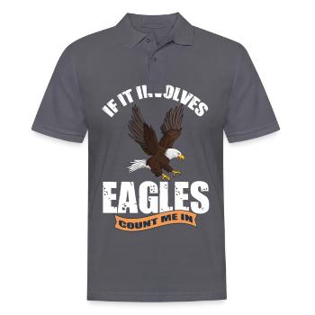 Fauconnerie Aigle Royal Falcon Faune - Polo Homme - charbon - Devant - Nico (186cm)