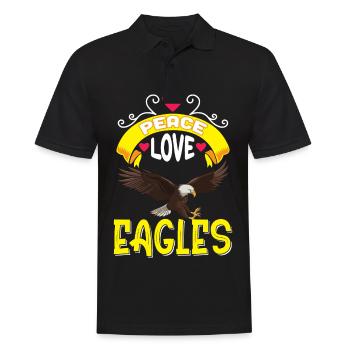 Eagle Peace Love Ornithology Falconry - Men's Polo Shirt - black - Front - Kai (181cm)