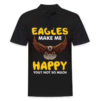 Adler Vogel Glück Vogelkunde Falknerei - Männer Poloshirt - Schwarz - Vorne - Kai (181cm)