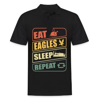 Eagle Sleep Repeat Falconry Ornithology - Men's Polo Shirt - black - Front - Kai (181cm)