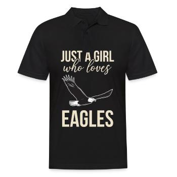 Girl loves eagle falconry falcon hawk hawk - Men's Polo Shirt - black - Front - Kai (181cm)