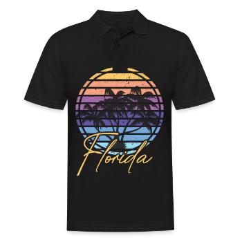 Florida Palmen Miami Strand Sonne Meer - Männer Poloshirt - Schwarz - Vorne - Kai (181cm)