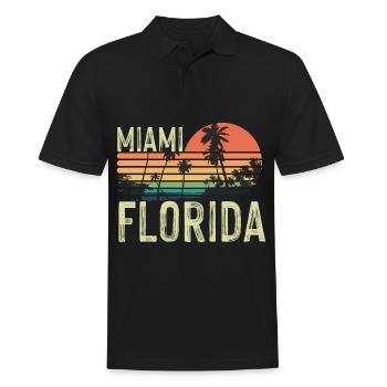Miami Florida Palmen Sunset Strand Sonne Meer - Männer Poloshirt - Schwarz - Vorne - Kai (181cm)