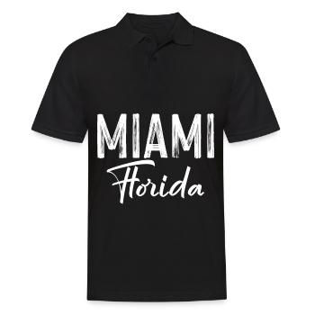 Miami Floride avec des palmiers soleil et mer - Polo Homme - noir - Devant - Kai (181cm)