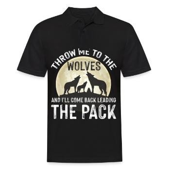 Alpha Wolf Wildhound Wolf Pack Pleine Lune - Polo Homme - noir - Devant - Kai (181cm)