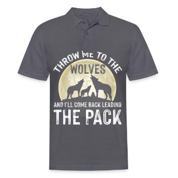 Alpha Wolf Wildhund Wolfsrudel Vollmond - Männer Poloshirt - Anthrazit - Vorne - Nico (186cm)