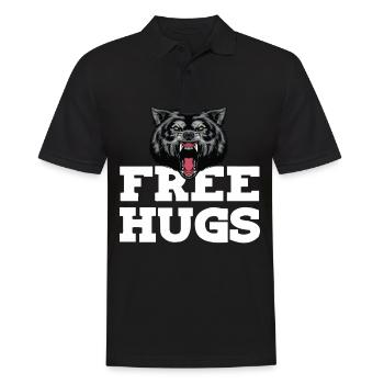 Wolf Embrace Wild Dog Full Moon Wolf Pack - Polo Homme - noir - Devant - Kai (181cm)