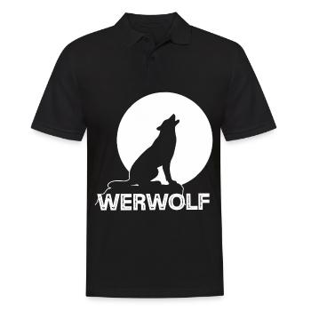 Werwolf Vollmond Wolf Wolfsrudel - Männer Poloshirt - Schwarz - Vorne - Kai (181cm)
