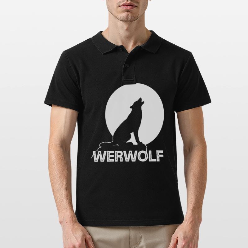 Werwolf Vollmond Wolf Wolfsrudel Männer Poloshirt