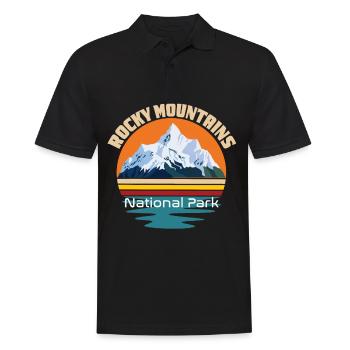 Nationalpark Rocky Mountains Wandern Camping Color - Männer Poloshirt - Schwarz - Vorne - Kai (181cm)