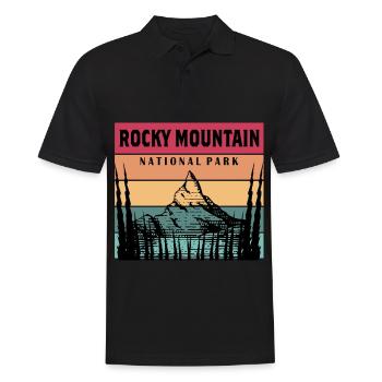 Rocky Mountain Wandern Camping Colorado Nationalpa - Männer Poloshirt - Schwarz - Vorne - Kai (181cm)