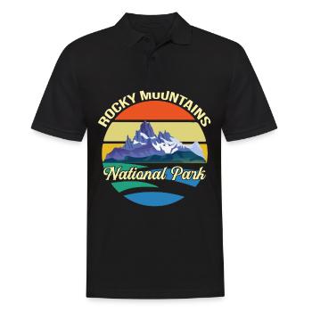 Nationalpark Souvenir Rocky Mountains Wandern Camp - Männer Poloshirt - Schwarz - Vorne - Kai (181cm)