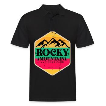 Rocky Mountains Nationalpark Colorado Wandern Camp - Männer Poloshirt - Schwarz - Vorne - Kai (181cm)
