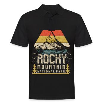 Rocky Mountains Souvenir Nationalpark Wandern Camp - Männer Poloshirt - Schwarz - Vorne - Kai (181cm)