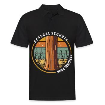 Sequoia National Park Souvenir Hiking Camping Neva - Men's Polo Shirt - black - Front - Kai (181cm)