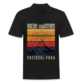 Rocky Mountain Nationalpark Wandern Camping Natur - Männer Poloshirt - Schwarz - Vorne - Kai (181cm)