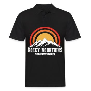 Nationalpark Wandern Rocky Mountains Souvenir Camp - Männer Poloshirt - Schwarz - Vorne - Kai (181cm)
