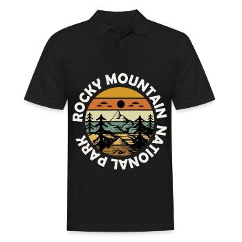 Rocky Mountains Colorado Nationalpark Wandern Camp - Männer Poloshirt - Schwarz - Vorne - Kai (181cm)