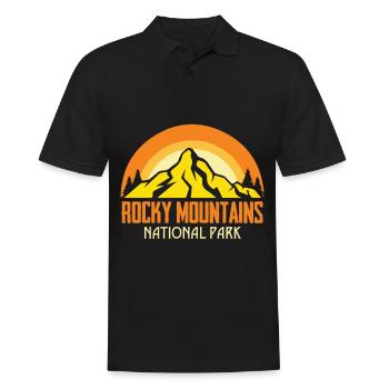Nationalpark Rocky Mountains Souvenir Wandern Camp - Männer Poloshirt - Schwarz - Vorne - Kai (181cm)