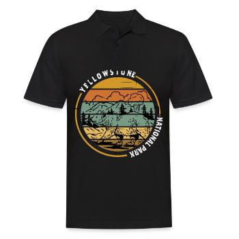 Parc national de Yellowstone Grizzly Bear Wyoming Randonnée - Polo Homme - noir - Devant - Kai (181cm)