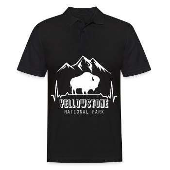 Parc national Heartbeat Yellowstone Randonnée Wyomin - Polo Homme - noir - Devant - Kai (181cm)