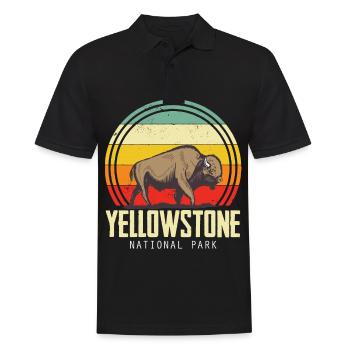 Parc national de Yellowstone Wyoming Camping Nature Wan - Polo Homme - noir - Devant - Kai (181cm)