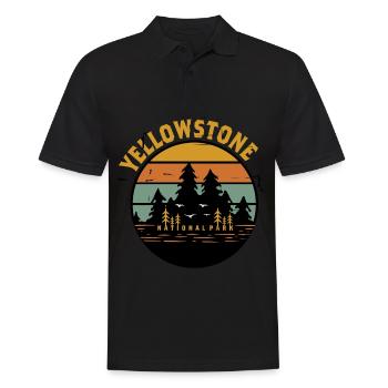 Parc national de Yellowstone Souvenir Grizzly Bear Wyomi - Polo Homme - noir - Devant - Kai (181cm)