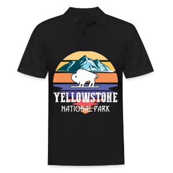 Parc national de Yellowstone Wyoming Buffalo Souvenir W - Polo Homme - noir - Devant - Kai (181cm)