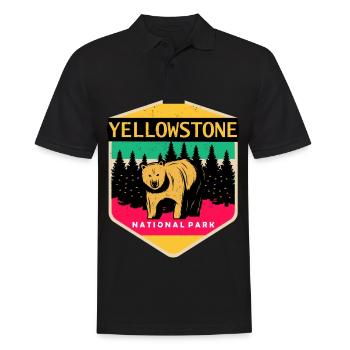 Yellowstone Souvenir Parc national Grizzly Bear Wyomi - Polo Homme - noir - Devant - Kai (181cm)