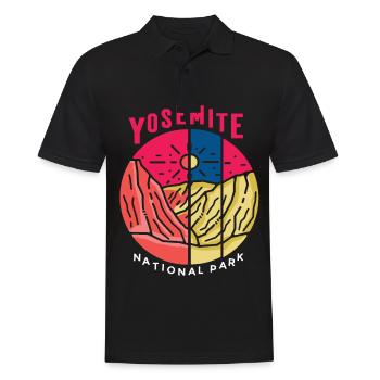 Yosemite National Park California Nature Hiking Be - Men's Polo Shirt - black - Front - Kai (181cm)