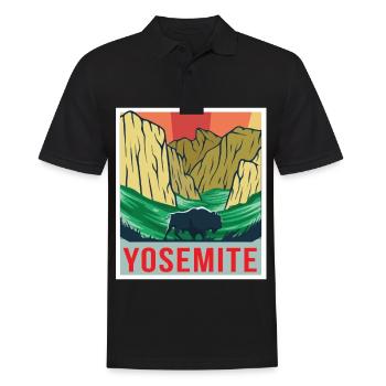 Yosemite Souvenir National Park Grizzly Bear Randonnée - Polo Homme - noir - Devant - Kai (181cm)