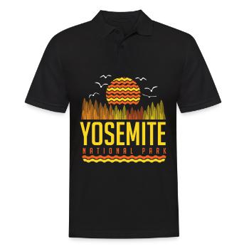 Parc national de Yosemite Souvenir Randonnée en montagne Na - Polo Homme - noir - Devant - Kai (181cm)