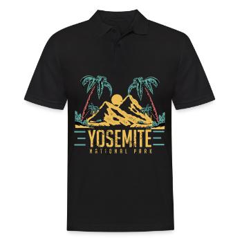 Parc national Souvenir Californie Yosemite Randonnée - Polo Homme - noir - Devant - Kai (181cm)