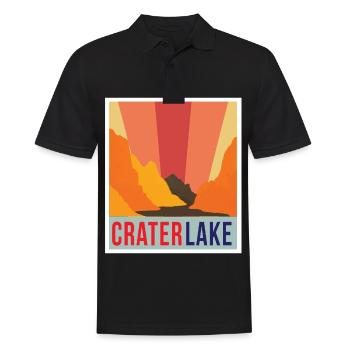 Crater Lake National Park Oregon Hiking Nature Vulk - Men's Polo Shirt - black - Front - Kai (181cm)