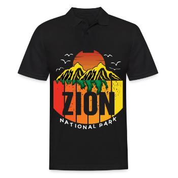 Zion National Park Utah Canyon Souvenir Hiking Cam - Men's Polo Shirt - black - Front - Kai (181cm)
