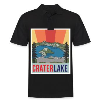 Crater Lake Mountains Oregon National Park Hiking Natu - Men's Polo Shirt - black - Front - Kai (181cm)